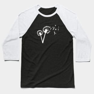 Dandelion People Flight - white silhouette Baseball T-Shirt